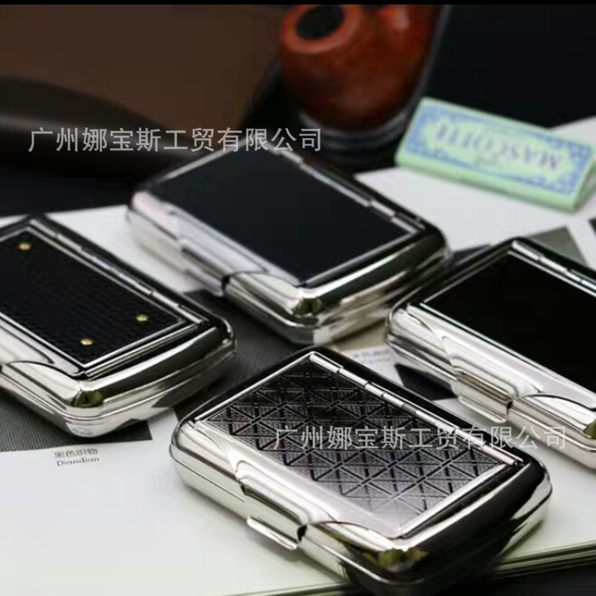 Metal Tobacco Box Cigarette Box Men's Cigarette Storage Box Portable Anti-Pressure Simple Cross-Border Labelable Cross-Border