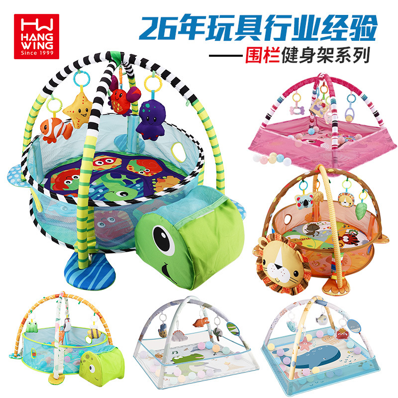 Популярная фитнес-стойка с игрушкой, мат для ползания с черепашкой для детей до 1 года