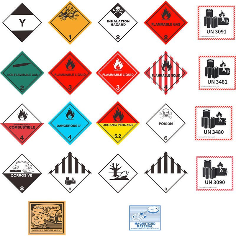 Lithium Battery Label, Aviation Logistics Label, Fireproof and Fragile, Un3481/3091 Air Transport Sealing Sticker