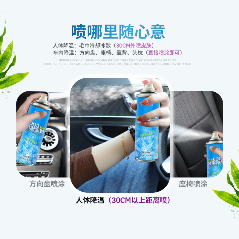 Chejue King Cooling Spray Summer Sports Hot Summer Car Home Spray Indoor Cooling Refrigeration Car Use