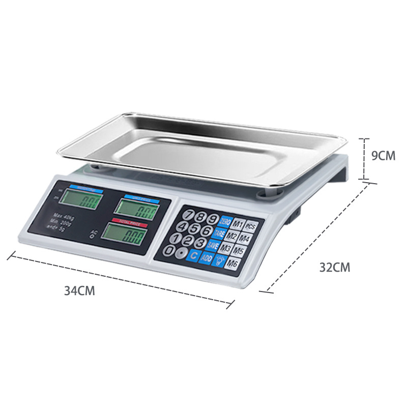 Cross-Border Hot-Selling Commercial 525-Electronic Pricing Scale 40kg Detachable Electronic Scale for Grocery Shopping, Portable and Small