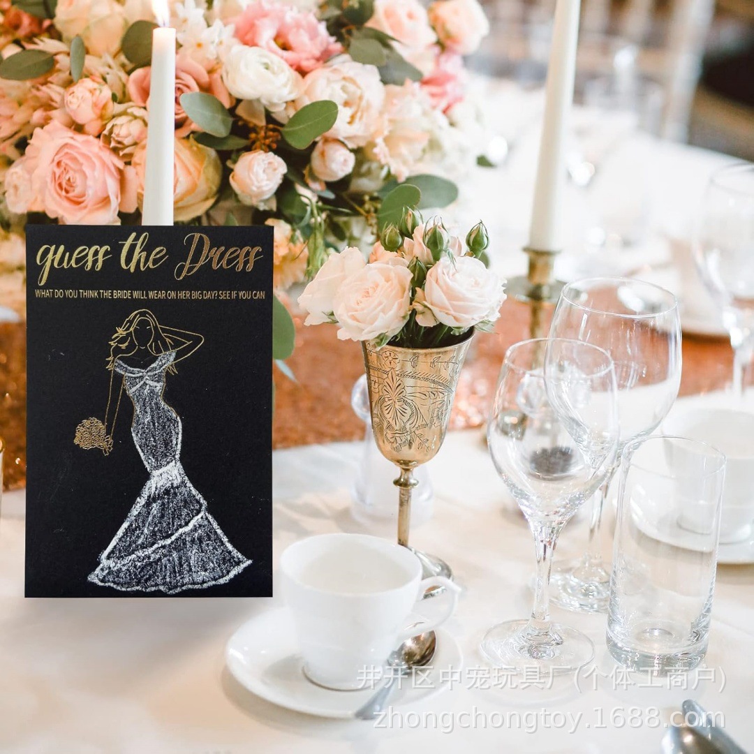 Bridal Wedding Dress Advice Cards Can Be Graffiti Black Gold Fun Party Gathering Creative Design Cards