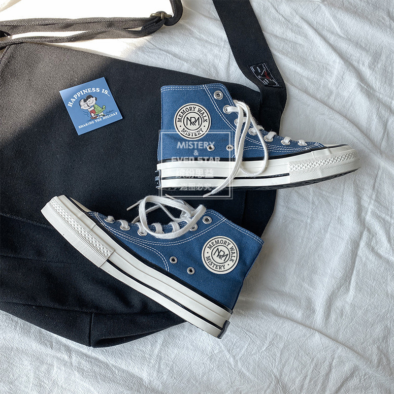 Twilight Star Evenstar Round Label Canvas Shoes Student Male and Female Couple Shoes Korean Mis-211 Sneakers