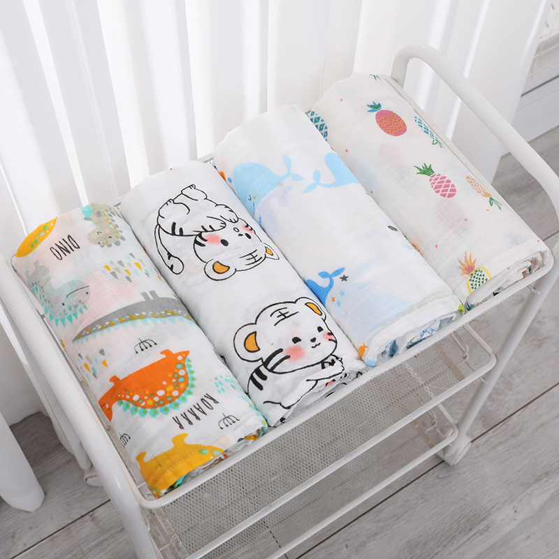 Newborn bath towel gauze wrap single quilt double-layer gauze bath towel thin single bath towel gauze blanket 120*150