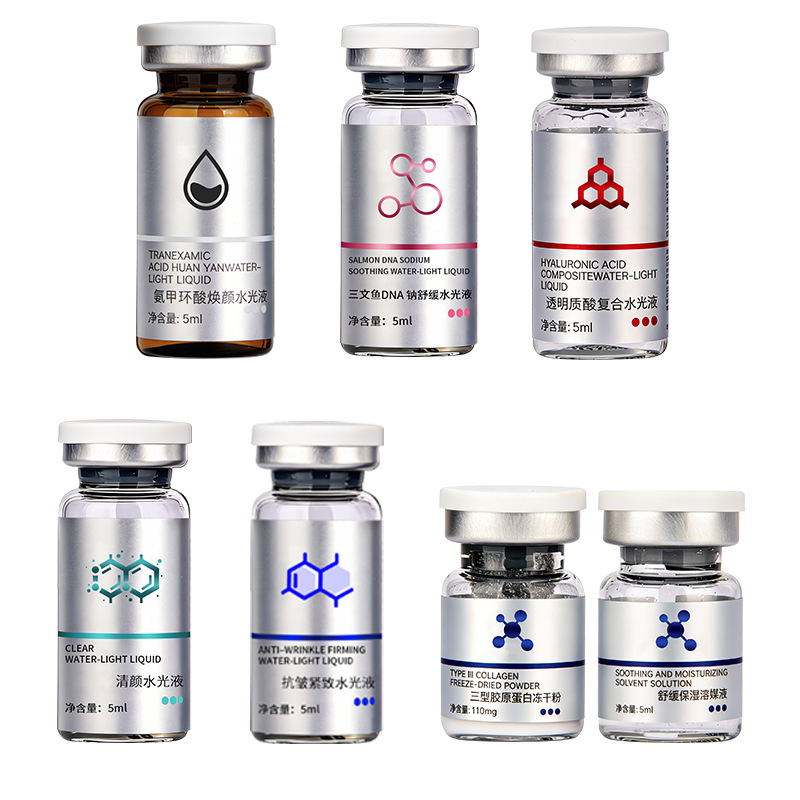 Beauty Salon Offline Skin Care Product Hydrating Essence Set, Hydrating Salmon Hyaluronic Acid Infused Original Solution for Soothing