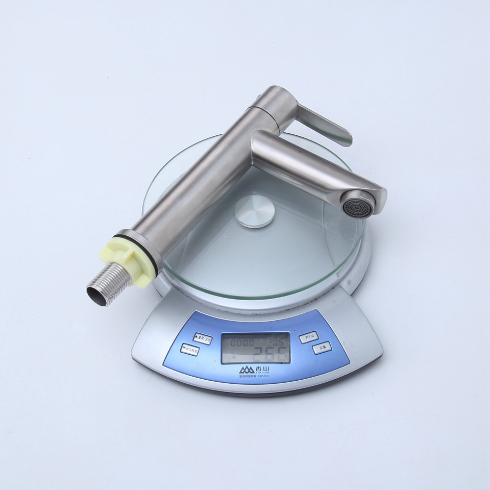 304 Stainless Steel Basin Faucet Single Hole Hot and Cold Single Cold Household Bathroom Bathroom Cabinet Wash Basin Above Counter Basin