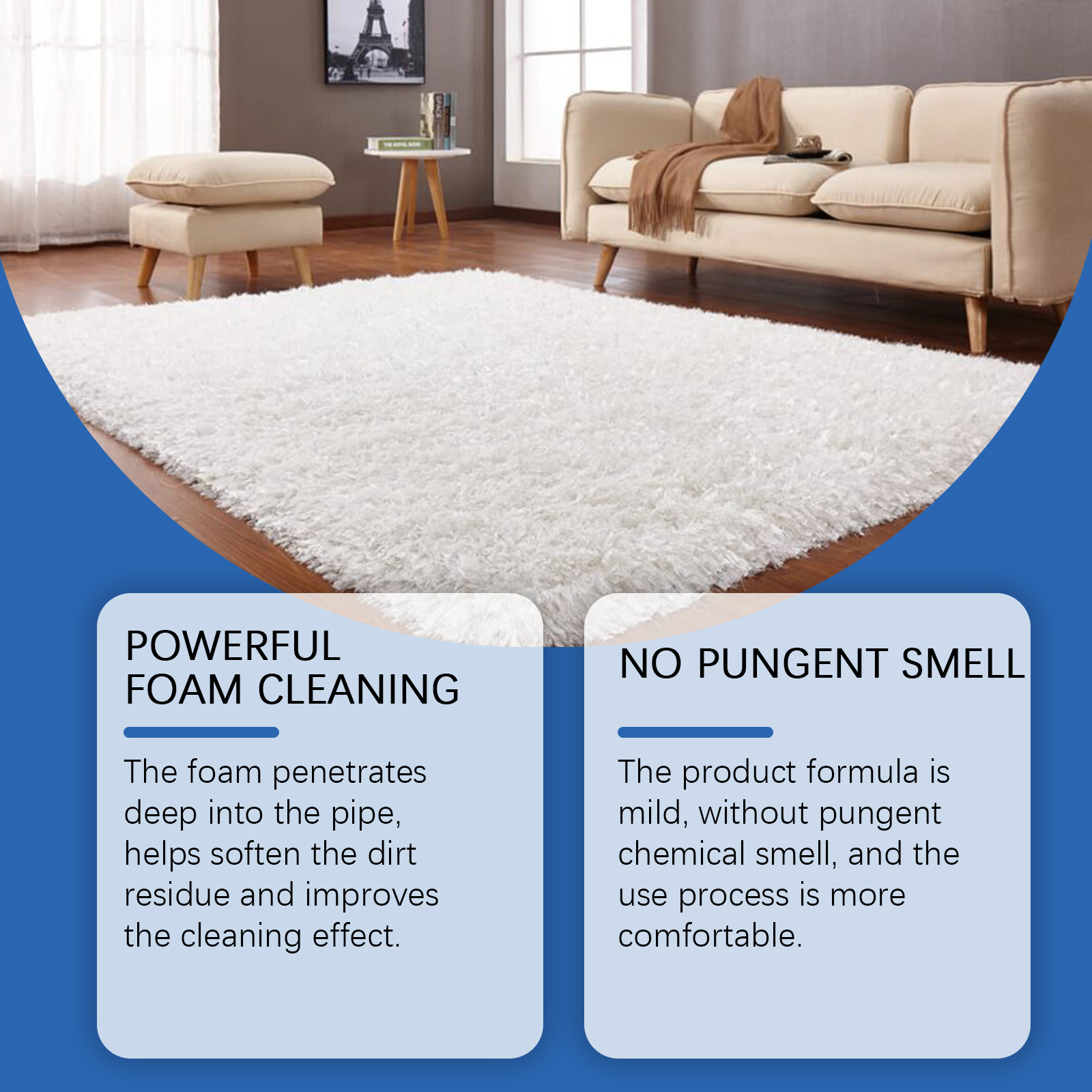 Jaysuing Carpet Foam Cleaner Cleaning Carpet Fabric Products Stubborn Stains Foam Cleaner