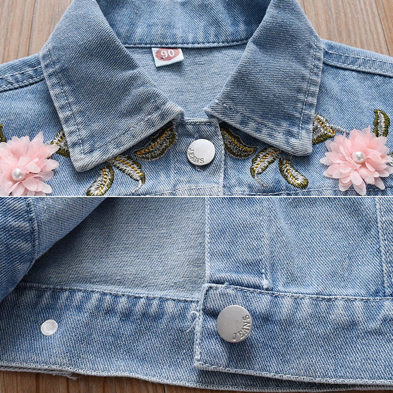 Girls Denim Tops Spring and Autumn 2025 New Children's Autumn Clothes Cute Korean Style Little Girls Casual Tops Top