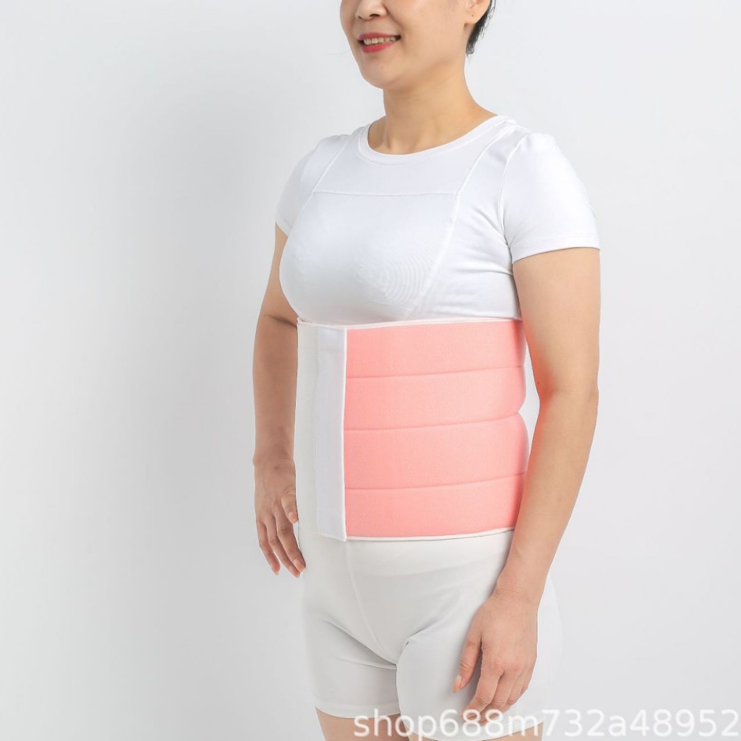 Composite Fabric Abdominal Belt, Pink Support Belt for Post-Surgery Recovery, Wholesale Rib Belt, Sponge Widened Chest and Abdomen Belt