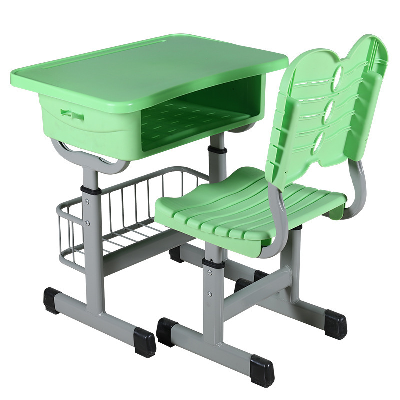 Primary and Secondary School Students' Desks and Chairs Plastic Thickened School Desks and Chairs Single Tutoring Class Training Class Tutoring Class Desk and Chair Set