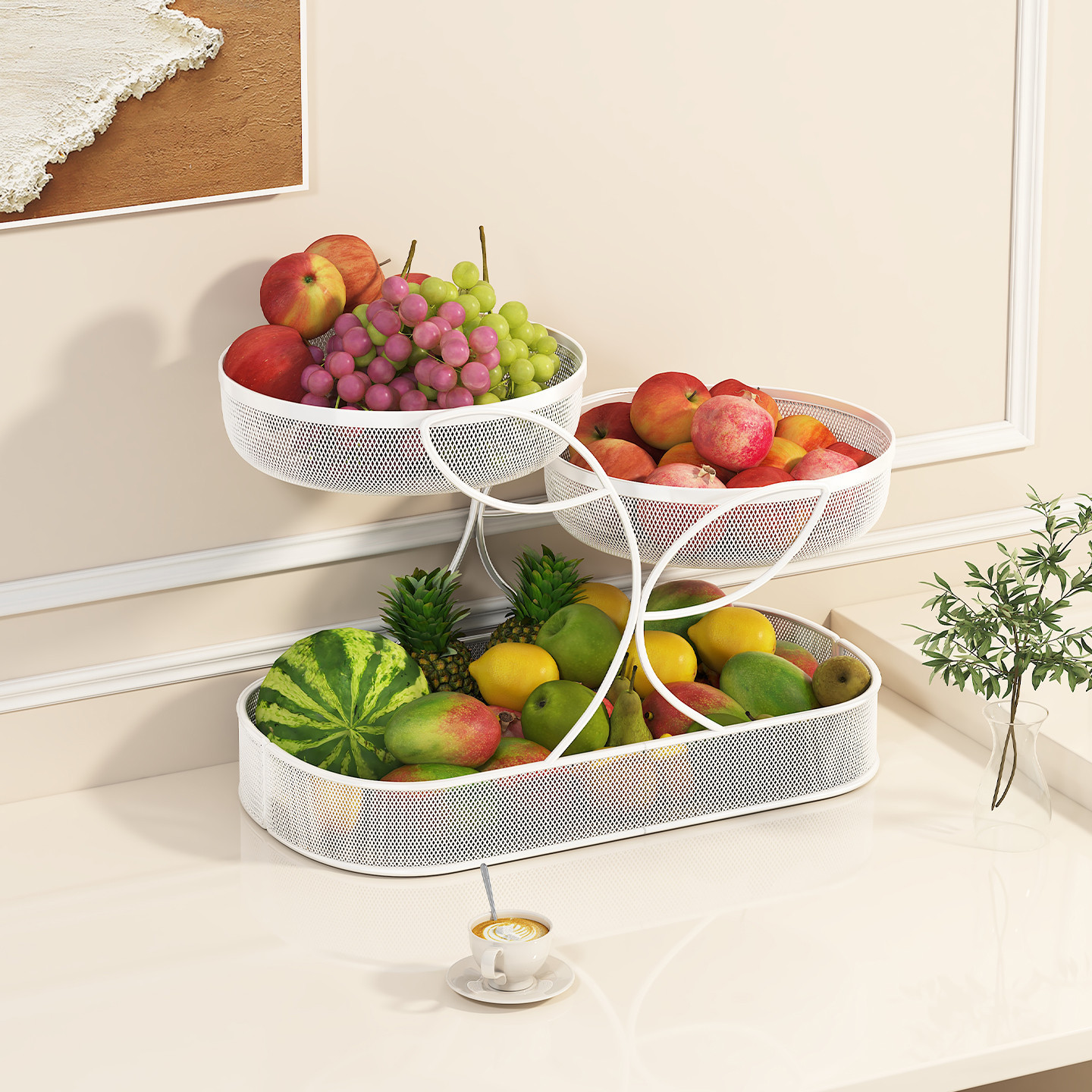 Фруктовая тарелка нового стиля для дома, столик в гостиной, изысканная многоуровневая корзина для фруктов, коробка для сухофруктов, тарелка для закусок