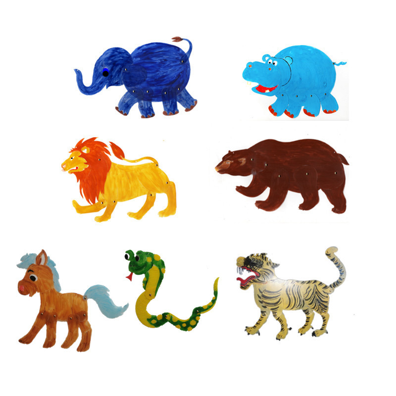 Intangible Cultural Heritage Handmade Shadow Puppet DIY Coloring Toys Parent-Child Camp Zodiac Dragon Snake New Year National Tide Children's Tools