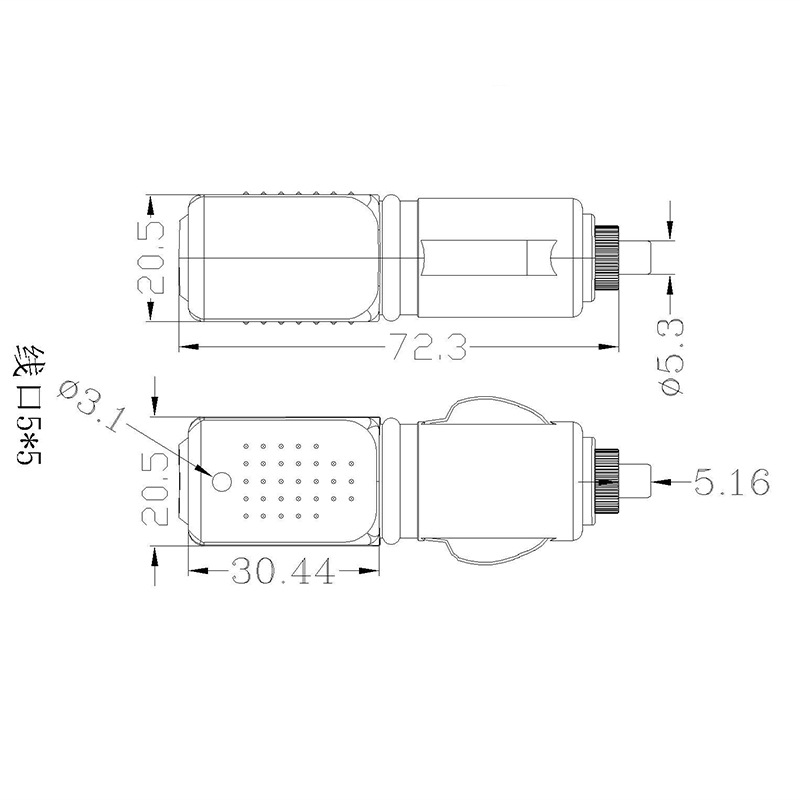 Multi-functional car charger housing driving recorder Navigator power supply housing Line port car charger housing