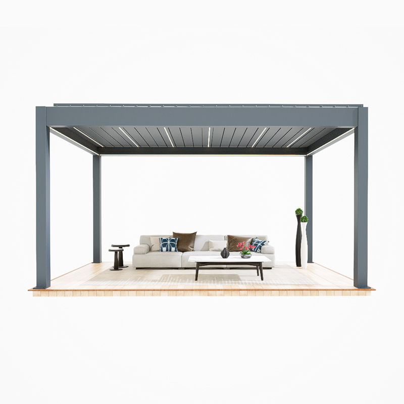 Intelligent electric pavilion aluminum alloy combination household pavilion windproof sunscreen waterproof garden pavilion factory wholesale