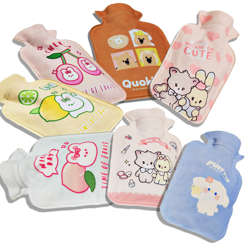 Explosion-proof Hot Water Bottle Filled with Water Hand Warmer Cute Female Hot Compress Belly Warmer Medium Cartoon Plush Hot Water Bottle Filled with Water
