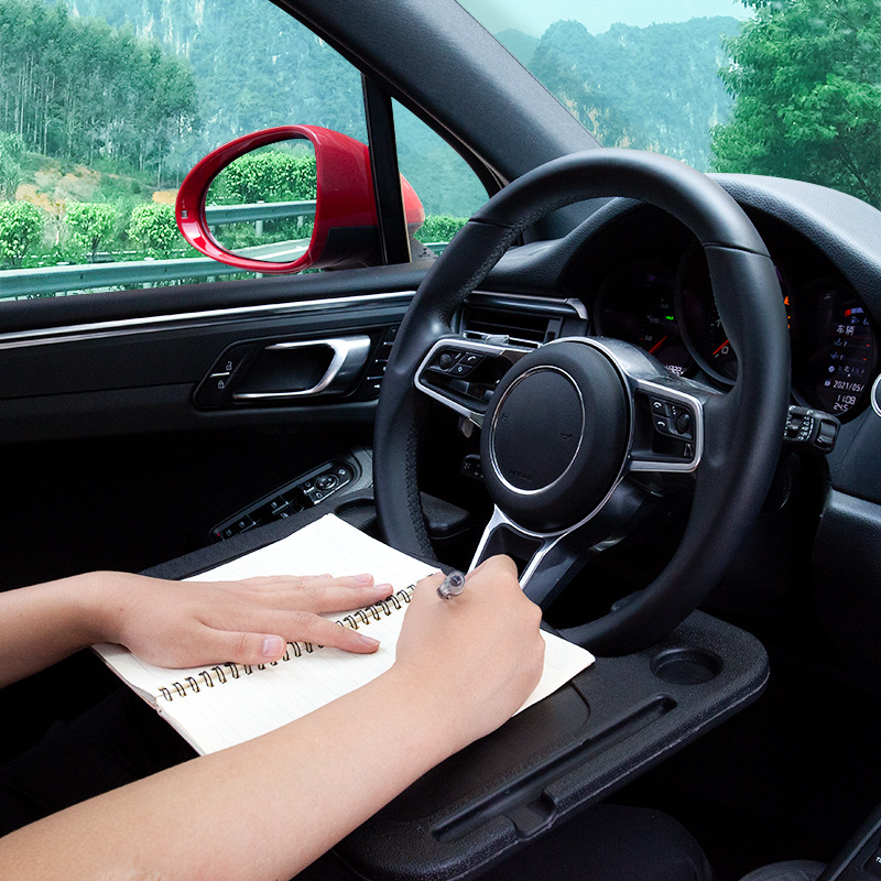 Car Steering Wheel Dining Table Car Interior Supplies Car Dinner Plate Drink Holder Multi-Functional Writing Desk Car Dining Table