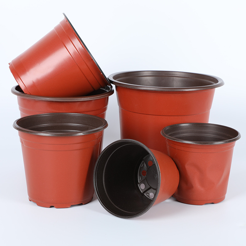 Thickened Two-color Pot Soft Plastic Seedling Pot Plastic Flower Pot Flexible Material Good Pot Base Pot Gardening Flower Pot