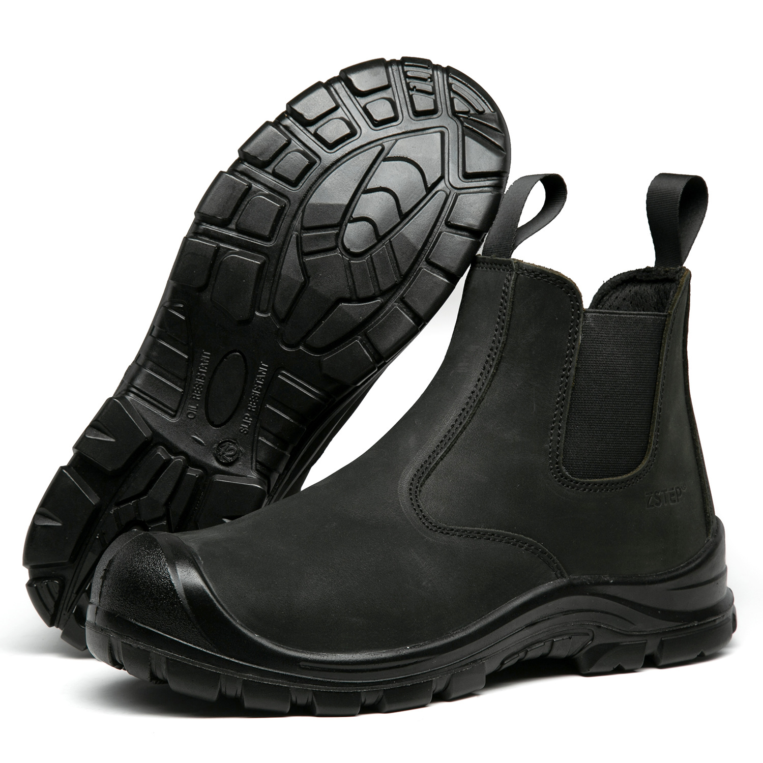Slip-on Safety Shoes Black Chelsea in stock Steel Toe Work Shoes Smash-resistant and Puncture-resistant Safety Shoes