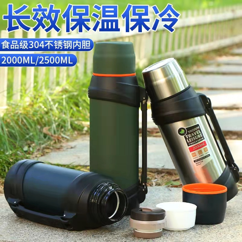 [Monthly Sales 5000]304 Outdoor Large Capacity Car Thermos Travel Pot Cold and Heat Preservation Outdoor Sports Bottle