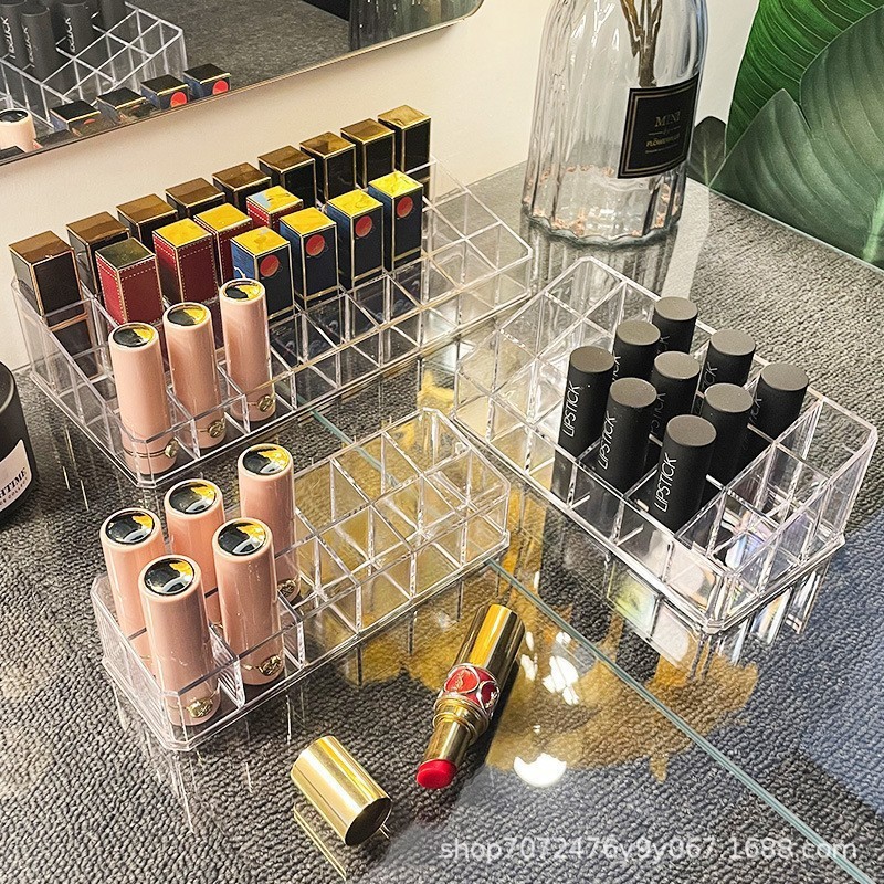 Ящик для хранения помады на 12/18/36 ячеек, легкая роскошная прозрачная акриловая полка для косметики