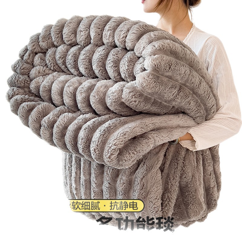 Cross-Border Blanket Rabbit Plush Blanket Flannel Office Nap Blanket Milk Velvet Gift Blanket Winter Thickened Velvet Blanket
