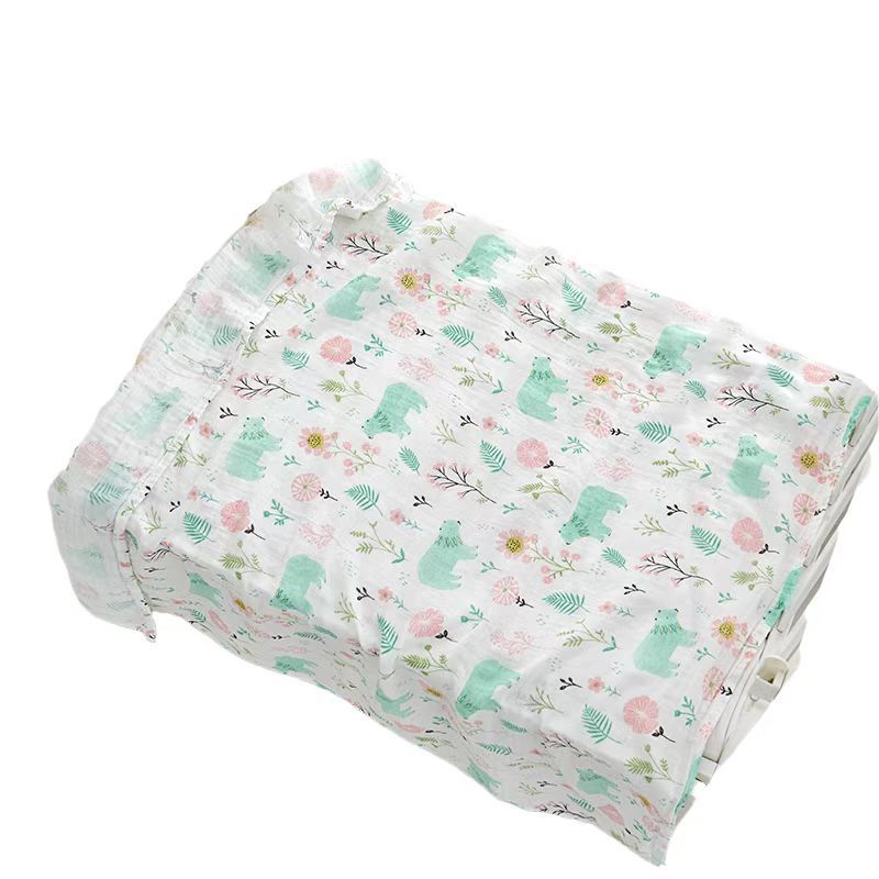 Double layer cotton baby gauze wrap towel bath towel baby bag quilt newborn summer quilt baby cover soft