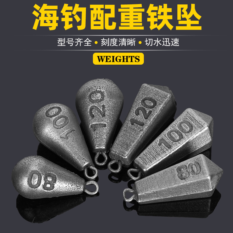 Water Drop Hexagonal Ring Lead Sinker Fishing Weight for Fishing with Long Casting