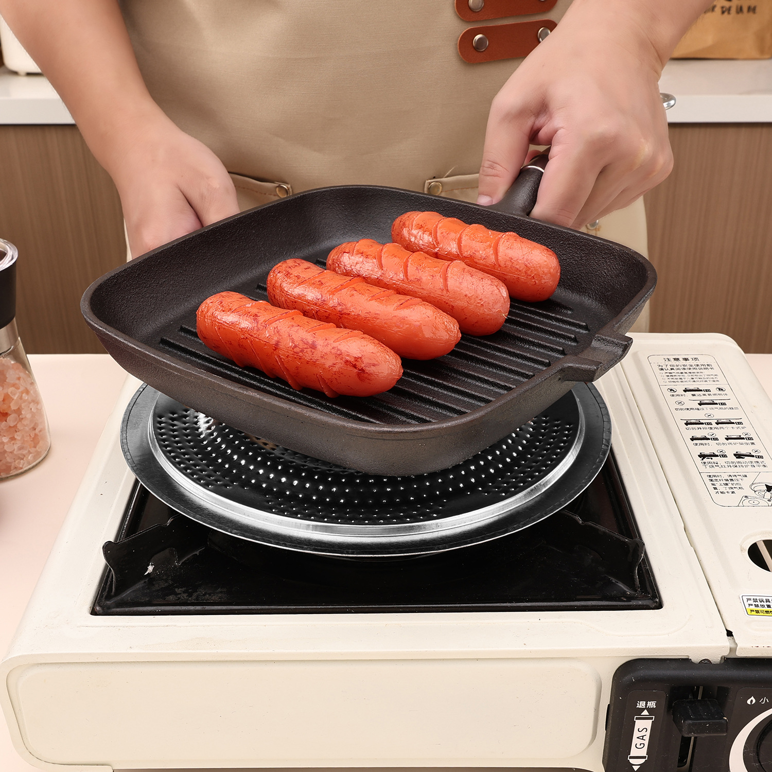 Stainless Steel Pot Pad Thermal Pad Round Tube Double-Layer Household Pot Pad Frying Pot Pad Anti-Perm Pad Heat Insulation Pad Coffee Mat