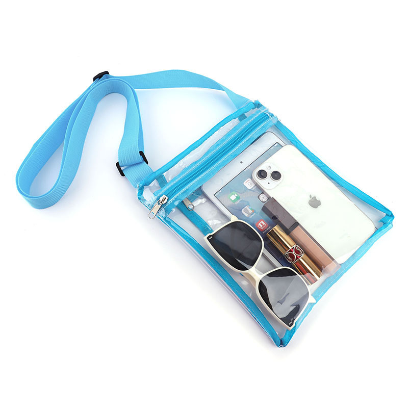 Cross-Border Transparent Pvc Crossbody Shoulder Bag Waterproof Outdoor Sports Mobile Phone Cosmetics Bag Portable Multi-Functional Messenger Bag