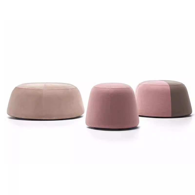 Nordic Minimalist Lazy Sofa Ottoman, Fabric Stool for Clothing Store, Creative Home Shoe-Changing Stool, Wabi-Sabi Style Low Stool