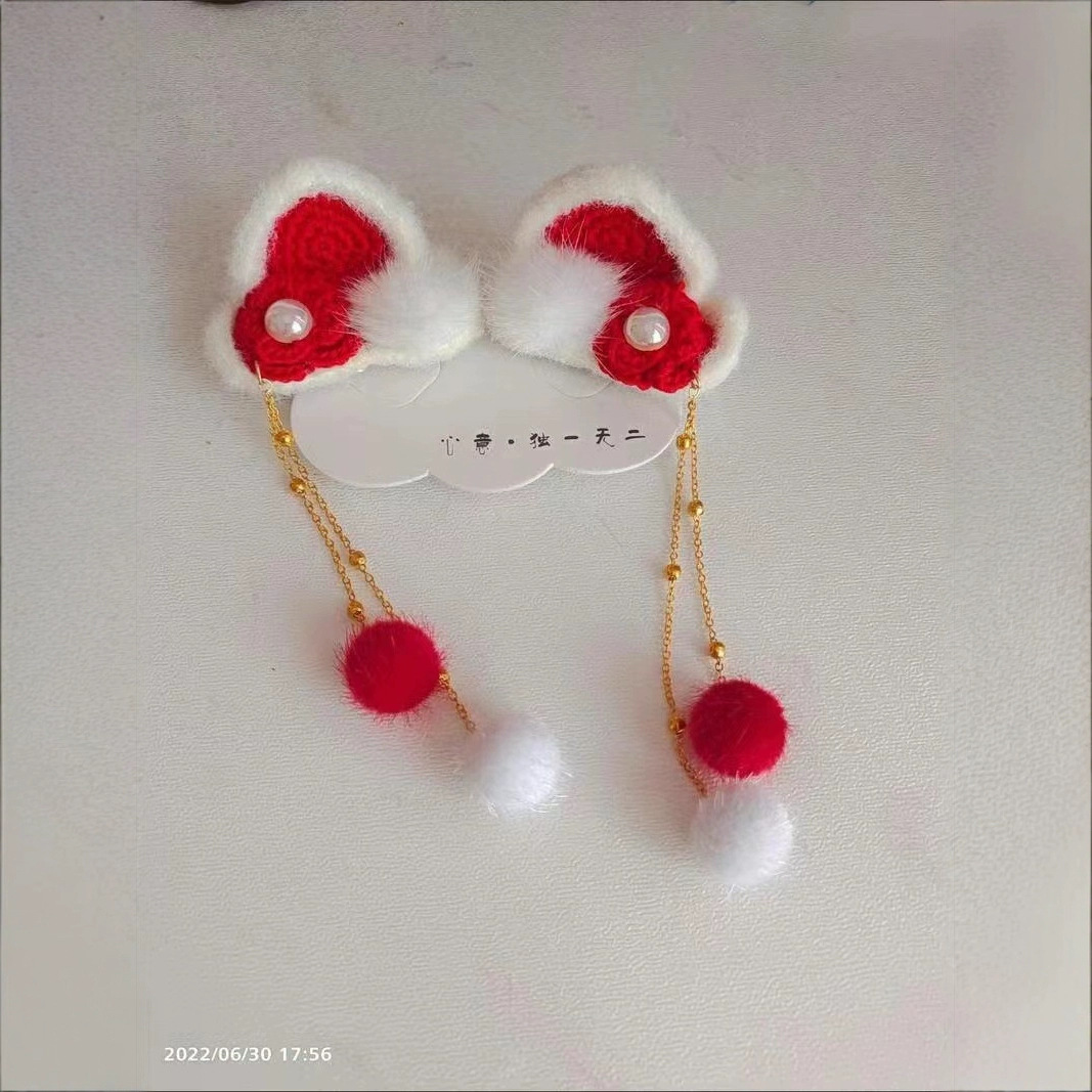 Autumn and winter New horsehair plush pendant handmade diy antique and wind hair accessories headdress earrings tassel Jewelry pendant