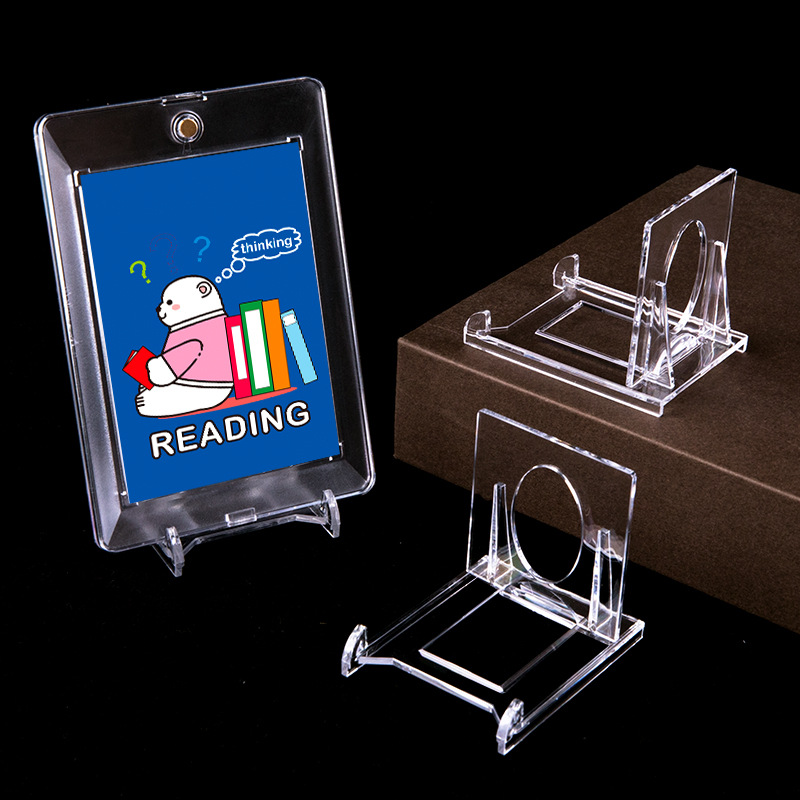 Card Brick Stand Display Rack Card Frame Base Small Card Acrylic Card Brick Valley Beauty Triangle Mobile Transparent Stand