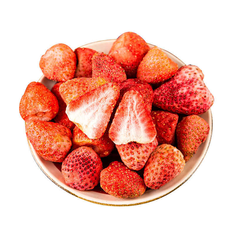 Baked Ying freeze-dried strawberry dried dehydrated dried fruit and vegetable dried fruit and vegetable snowflake crisp nougat raw materials 50 bags/box