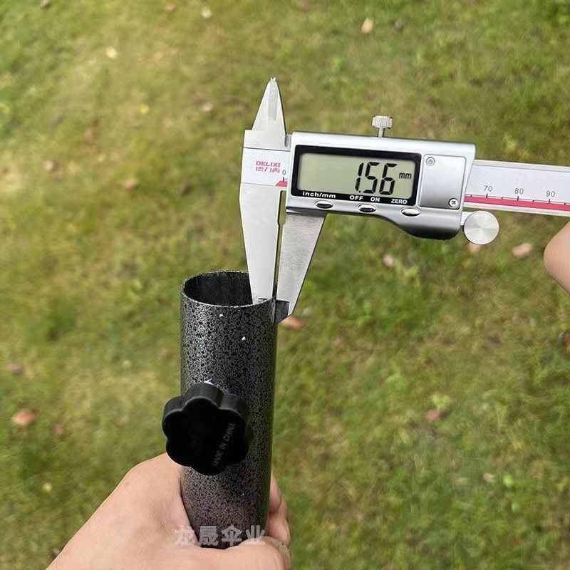 Fishing Umbrella Ground Fork Sun Umbrella Ground Insert Beach Umbrella Base Sky Curtain Ground Insert Two Feet Ground Nails Black Steel Umbrella Insert Outdoor