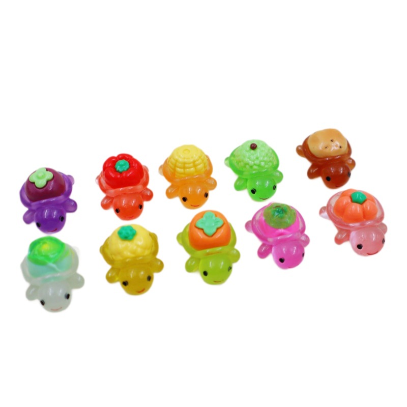 New Vegetables and Fruits Luminous Little Turtle DIY Resin Jewelry Ornaments Desktop Ornaments Shake Tone Blind Bag for Touch