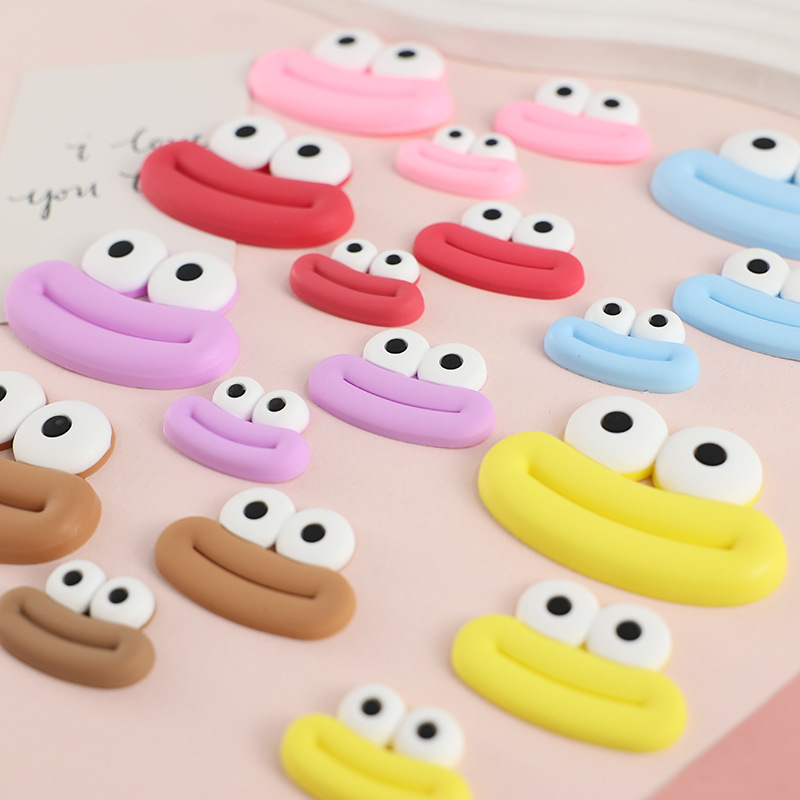 Big Small size cartoon sausage mouth eyes charger protective cover plush toy hairpin phone case diy accessories