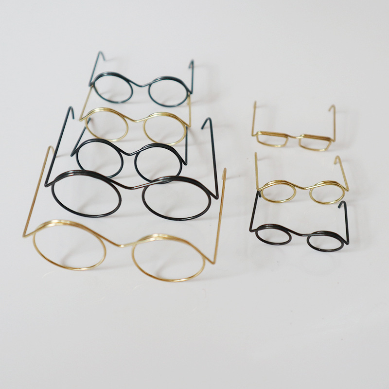 3- 5cm Mini Twist Stick Puppy Big White Goose Glasses DIY Matching Posing Accessories Steel Wire Glasses Frame