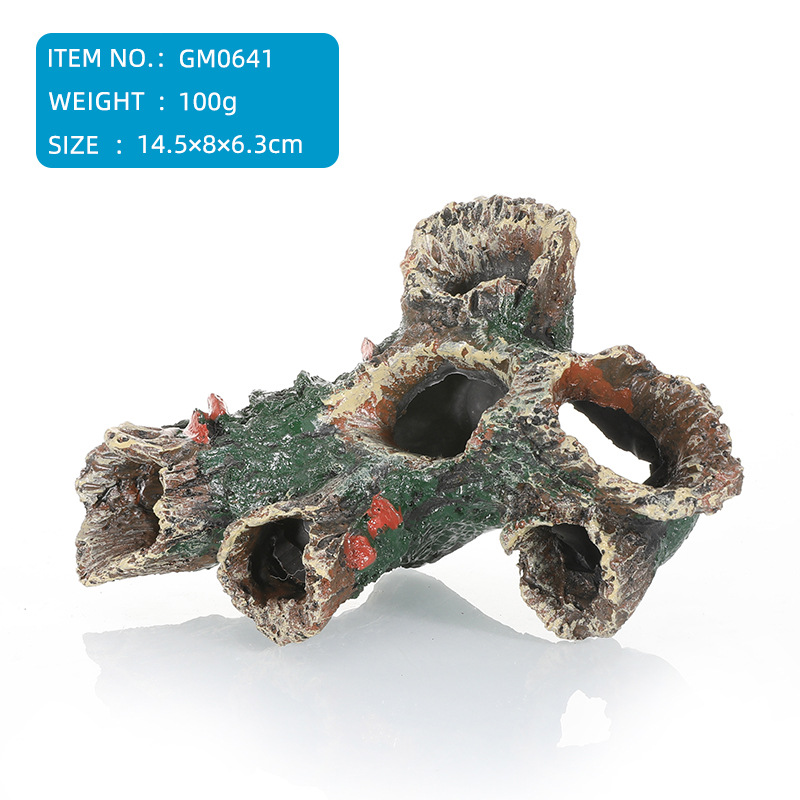 New Tree Root Tree Hole Fish Tank Landscape Ornaments Aquarium Resin Decoration Scene Fish and Shrimp Avoidance Hole rockery rest