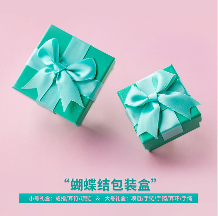 Small fresh sweet bow jewelry box ring box jewelry box bracelet necklace box gift wholesale box Z002