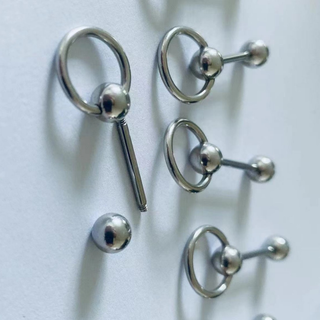 Factory direct selling hot stainless steel ball tongue nail Europe and the United States sweet cool hot girl tongue nail piercing jewelry wholesale