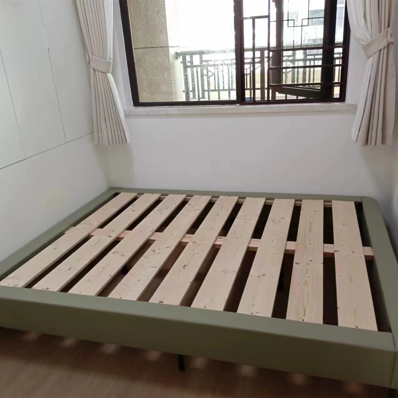 Japanese-Style Tatami Bed Overall Custom Bedroom Platform Bed Storage Integrated Low Bed Solid Wood Frame Tatami Bed