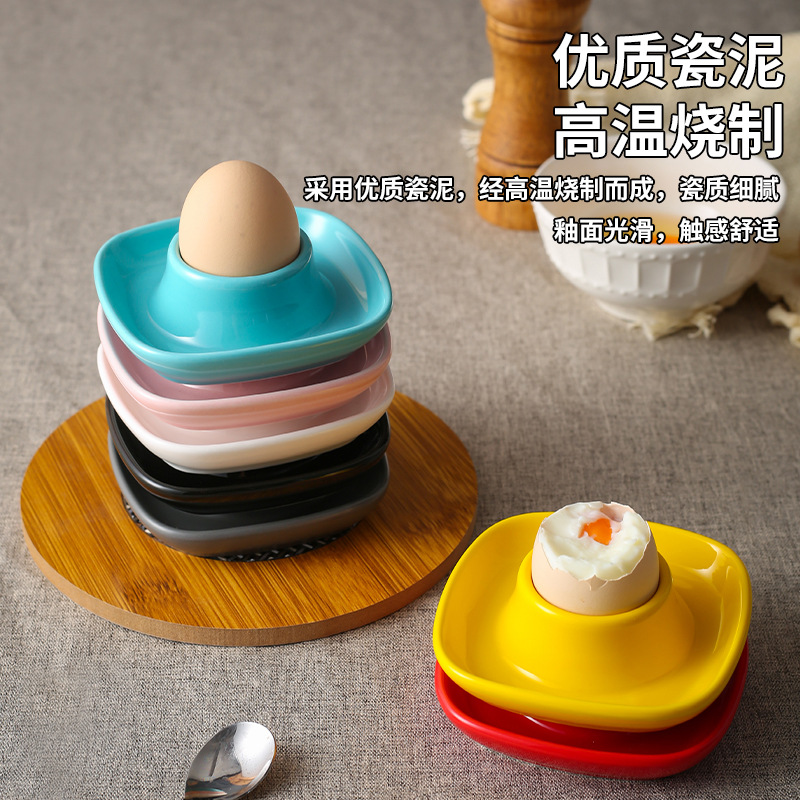 Amazon square ceramic egg tray Western restaurant egg-shaped egg tray creative egg dish simple buffet dessert