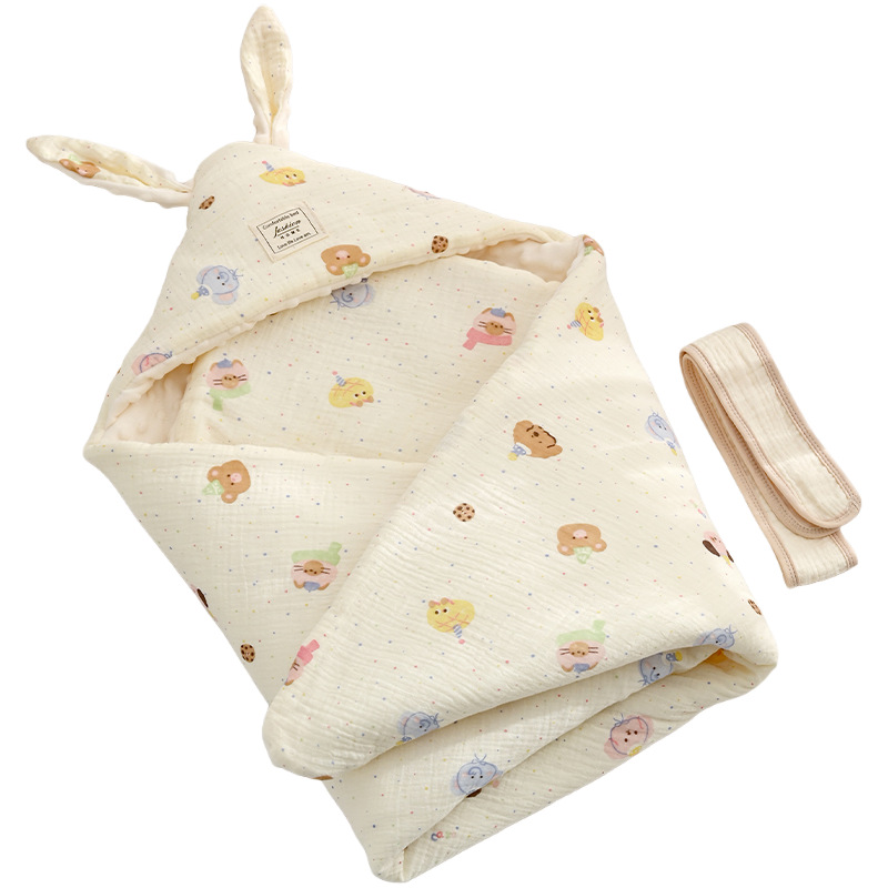 Baby Blanket Newborn Hooded Windproof Outing Cover Single Delivery Room Blanket Newborn Baby Spring Autumn Winter Blanket