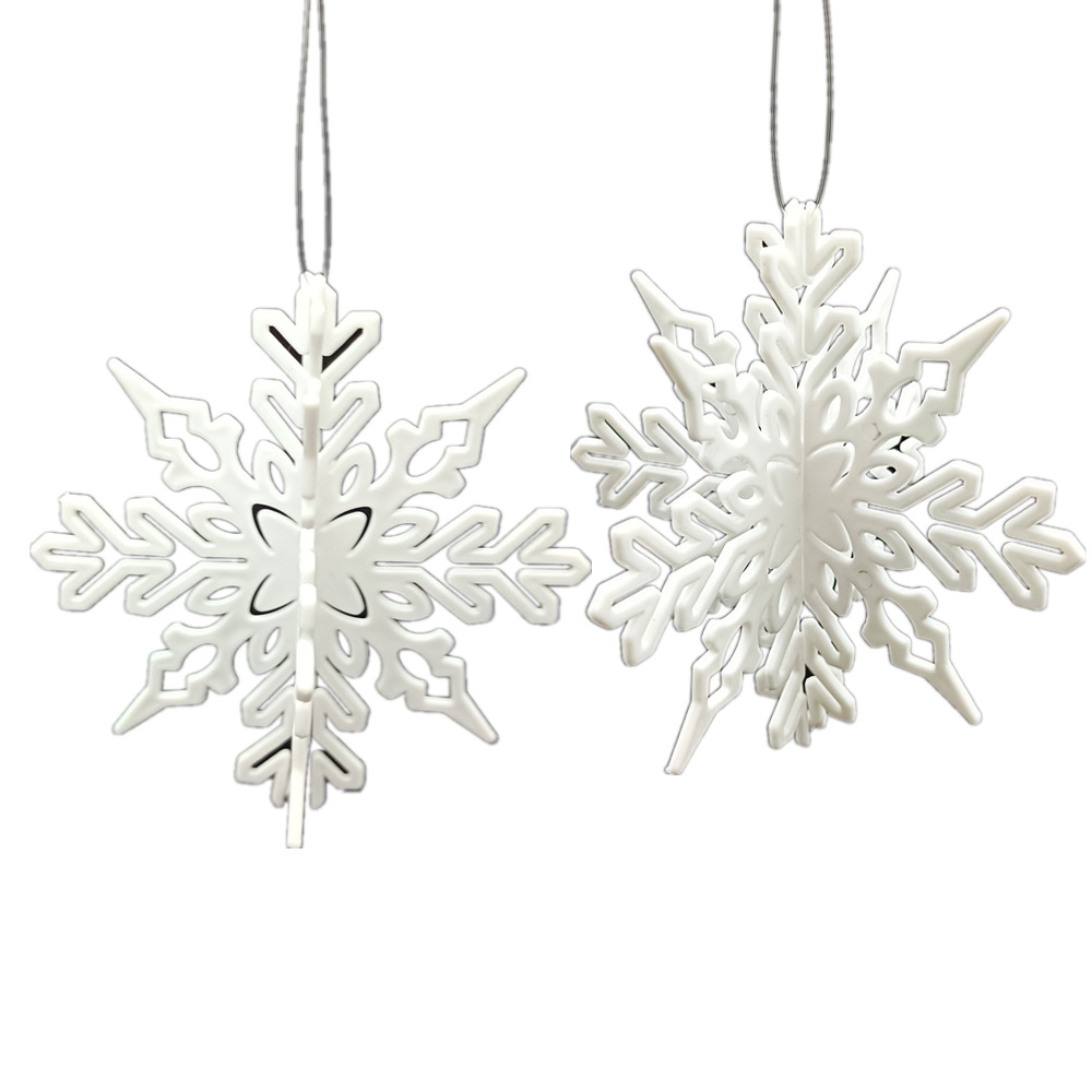 Christmas snowflake plastic white snowflake string snow scene window Christmas tree snowflake pendant multi-style