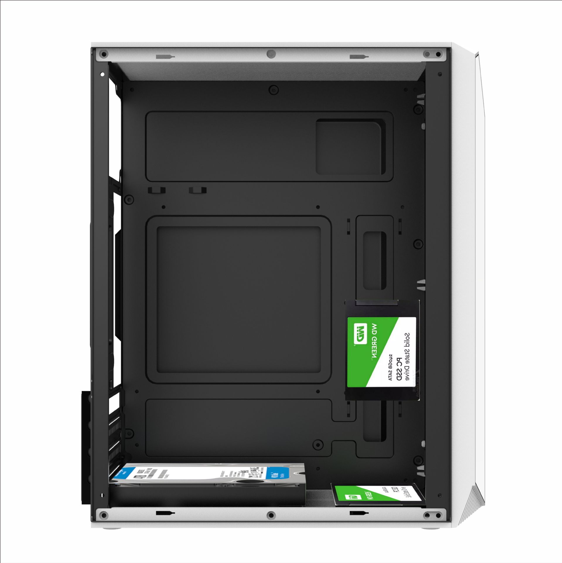 Vsheng Rgb Side-Transparent Usb2.0 Desktop Game Side-Transparent Light Strip Computer Case Small Host Empty Case