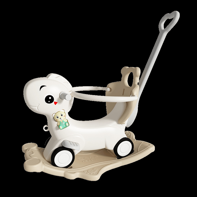 Trojan Horse Children's Rocking Horse Baby Multi-functional Dual-use Toy for Boys and Girls First Birthday Gift Rocking Horse