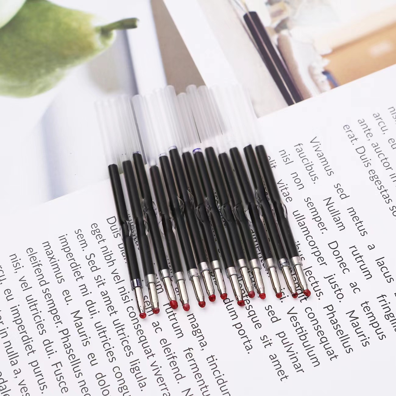 Beaded pen refill batch plastic ballpoint pen refill 1.0mm office signature replacement refill Universal with bullet