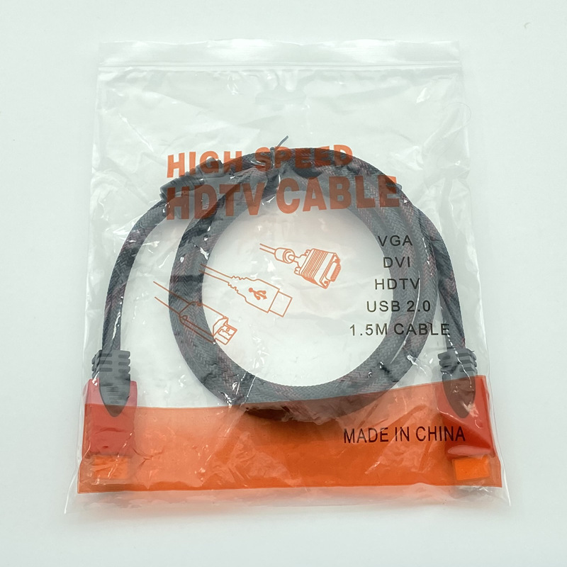 Red and black net gold-plated computer TV set-top box projector cable 1.5 meters 1.4 version HDMI HD line