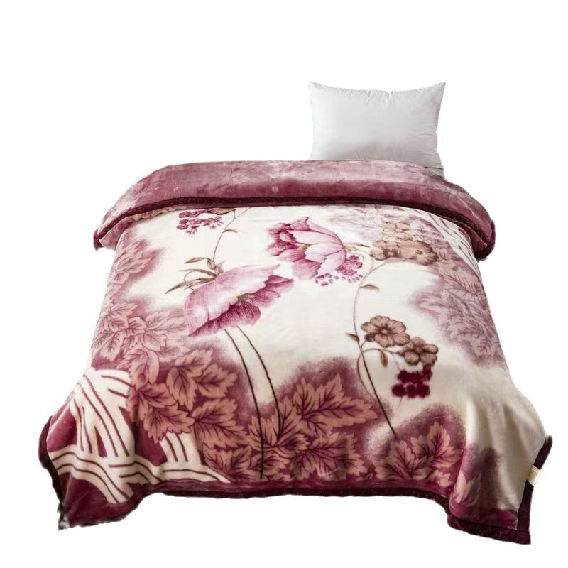Thickened Raschel Blanket Factory Wholesale Winter Warm Blanket Flannel Cover Blanket Bed Sheet Double Layer Antistatic Cloud Blanket