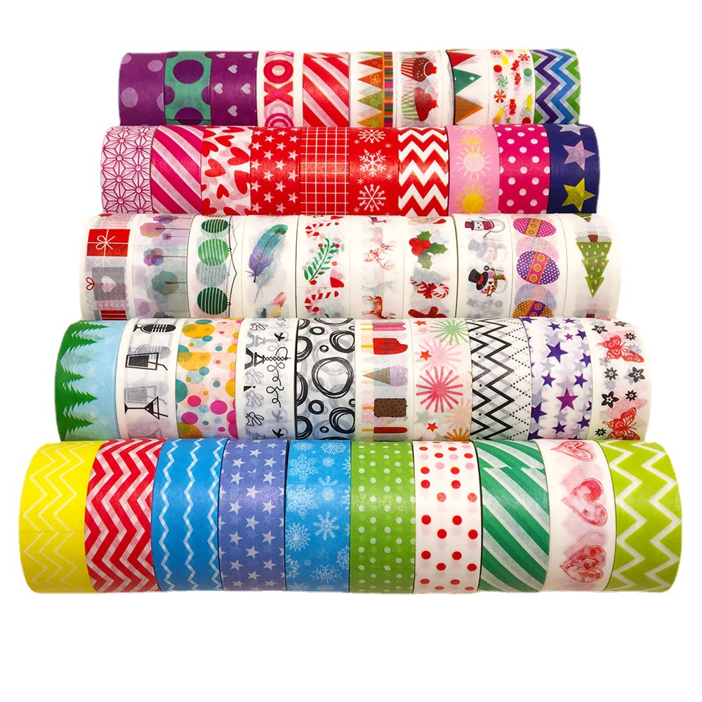 Оптовая продажа кросс-бордерной цветной ленты для украшения сумок, рождественская маскирующая бумажная лента 3м